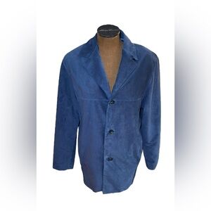 Andrew Marc 100% Leather Blue Blazer/Jacket Size M